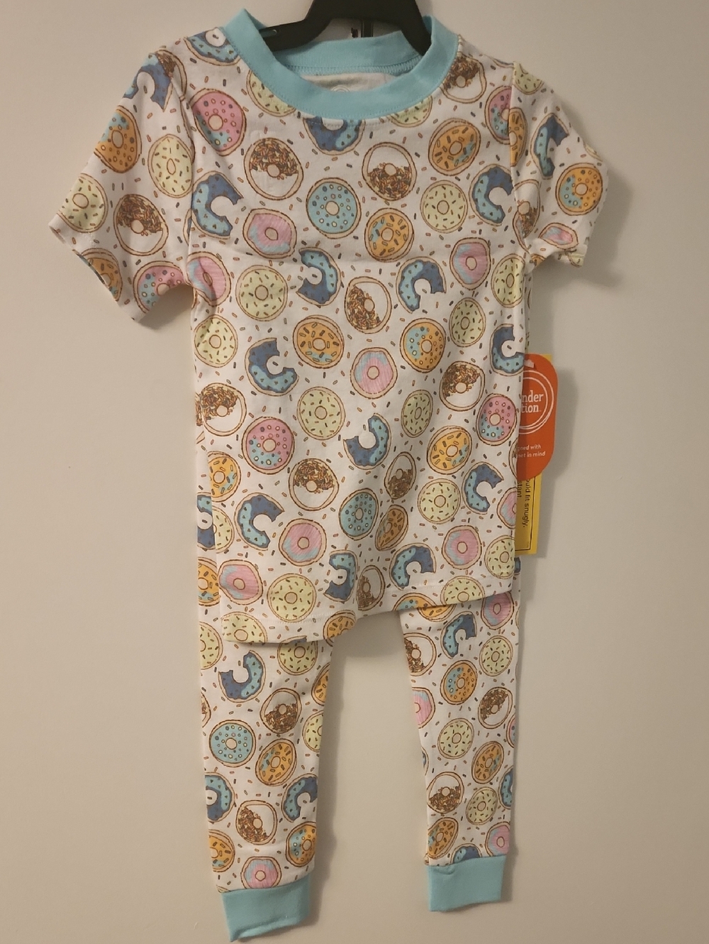 wonder nation White Donut Print Pajama Set with Pastel Accents